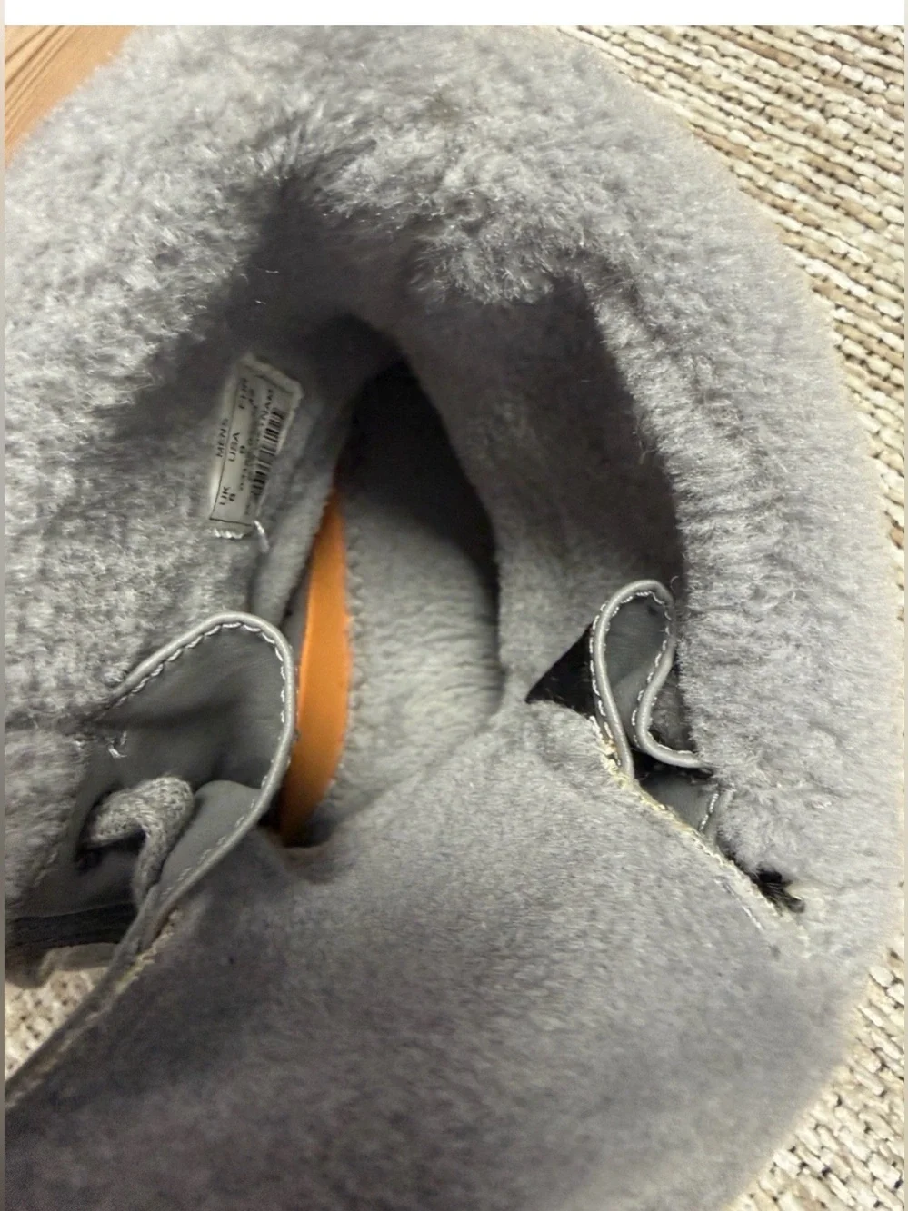 Palladium Baggy Leather Gusset Boots Grey Shearling Fur Lined Winter Men’s Sz 9